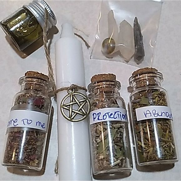 - Trio herbal blends spell kit. Herb blends + crystals chips 🪬protect attract🌀 - Picture 3 of 7